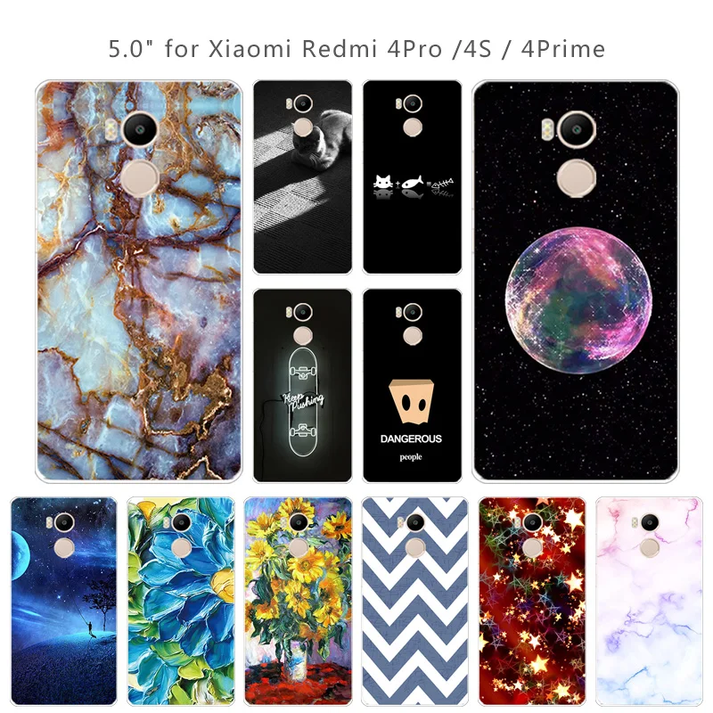 Case for Xiaomi Redmi 4 Prime TPU Soft Mobile Phone Cases Silicone Cover Pro Skateboard Printing Coque |