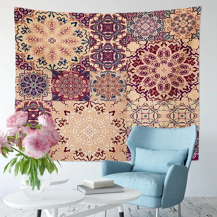 150x150 см лепесток гобелен с цветочным принтом Boho Индии висит гобелены Мандала красочные украшения для европейских для дома - Цвет: k (95)