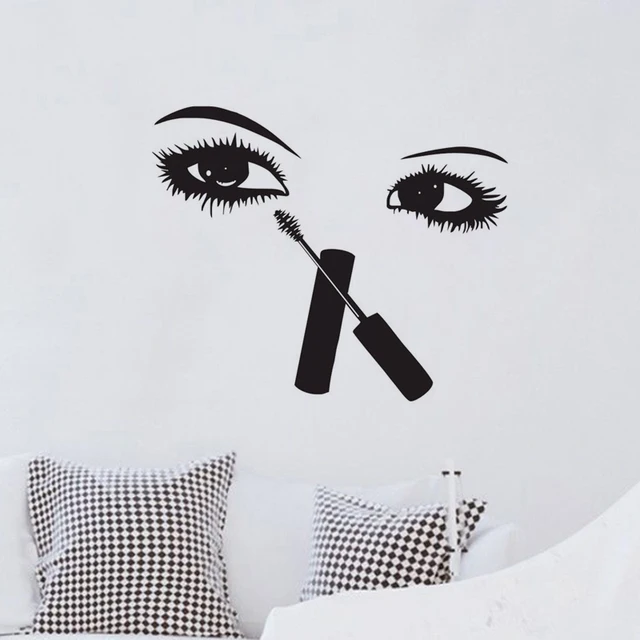 Eyelashes Makeup Wall Stickers Beauty Salon Decor Creative Eyelashes Makeup Wall Stickers Beauty Salon Decor Creative Decals Vinyl Y Eyes Murals