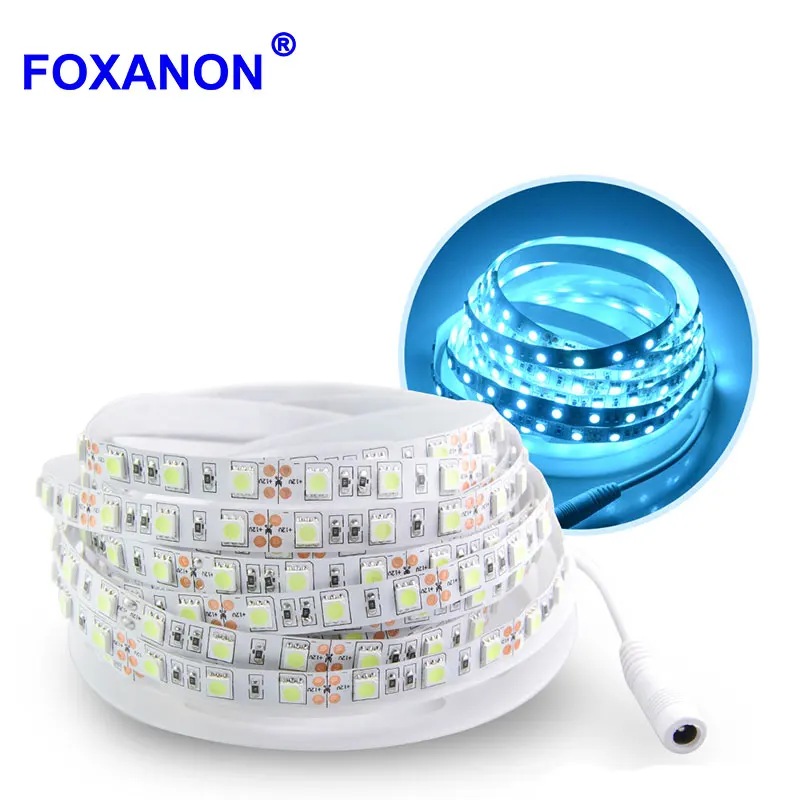 Светодиодная лента Foxanon 5050 холодного синего цвета 5 м 300 светодиодный s 12 В
