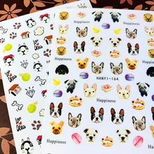 Новейший HANYI-163-164 3d стикер для дизайна ногтей с собакой, штамповка, экспорт из Японии