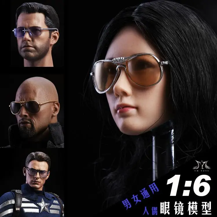 

Fashion Male Female Sunglasses 1/6 Aviators Sunglasses Model Tony Stark Glasses for 12 Inches Action Figure Toys Accessories