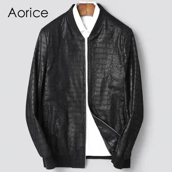 

Aorice MT833 2020 new arrival spring high quality sheepskin real leather jackets men ,slim leather blazer men