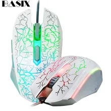 Basix подсветка игровая мышь 2400 dpi оптическая 6 кнопок геймерская мышь Проводная игровая мышь для ПК ноутбука Компьютерные мыши