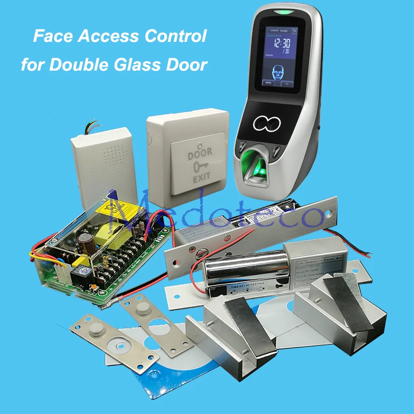 Face Access Control System Kit Double Glass Door Access Control Set