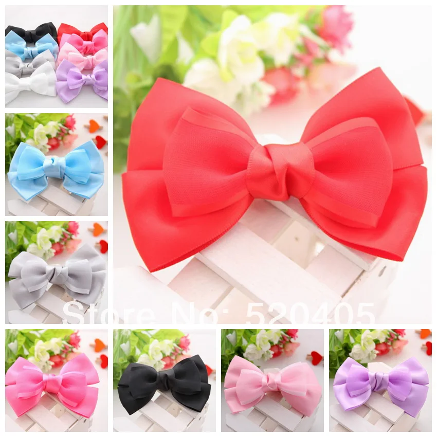 Hot Sale Satin Bowknot Solid Fashion Ribbon Bowknot for headband 4.2