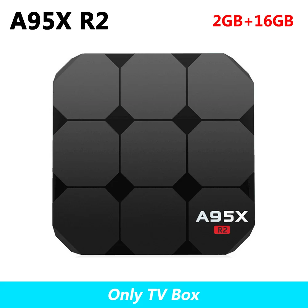 A95X R2 Смарт ТВ приставка Android 7,1 Amlogic S905W четырехъядерный 2 ГБ DDR3 16 Гб rom телеприставка 4 к 3D H.265 2,4 ГГц Wifi HD медиаплеер - Цвет: only 2GB 16GB TV box