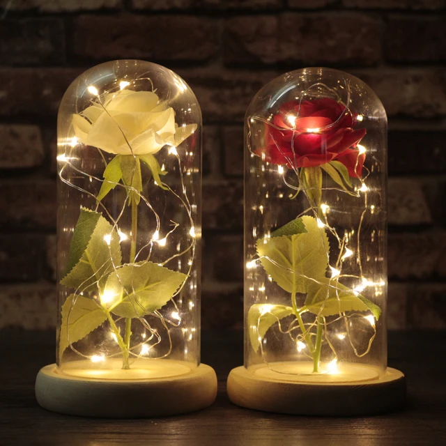 Moobesid The Little Prince Red Rose In Gl Dome On Wooden Base Moobesid The Little Prince Red Rose In Gl Dome On Wooden Base With Led Light Wedding