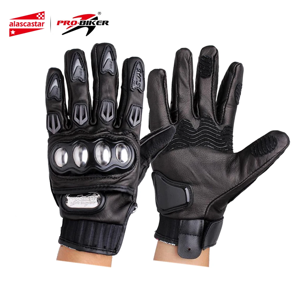 

PRO-BIKER Motorcycle Gloves Moto Leather Gloves Dirt Bike Full Finger Leather Gloves Motocross Off Road Racing Gloves Luva