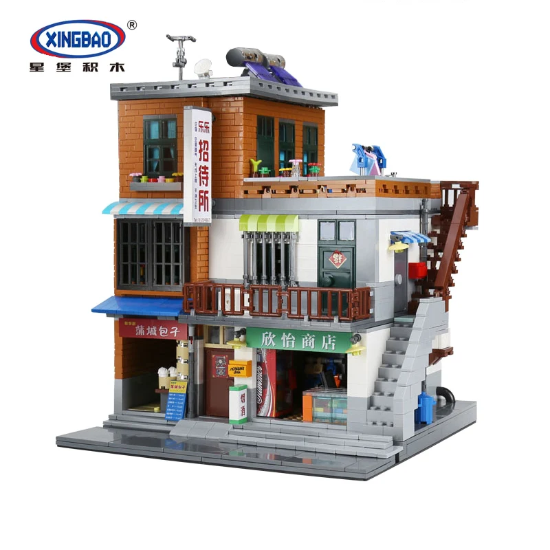 

XingBao 01013 Genuine Creative MOC City Series The Urban Village Set Building Blocks Bricks Educational Toys Model Gift 2706 Pcs