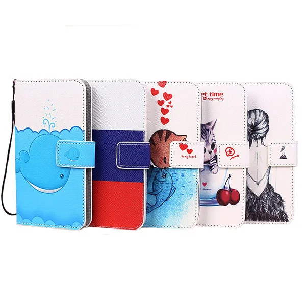 Special Offers For Haier w718 Case ,Fashion Stand Wallet Card Slot PU Leather Cover For Haier w718 Cartoon Painting + Lanyard gift
