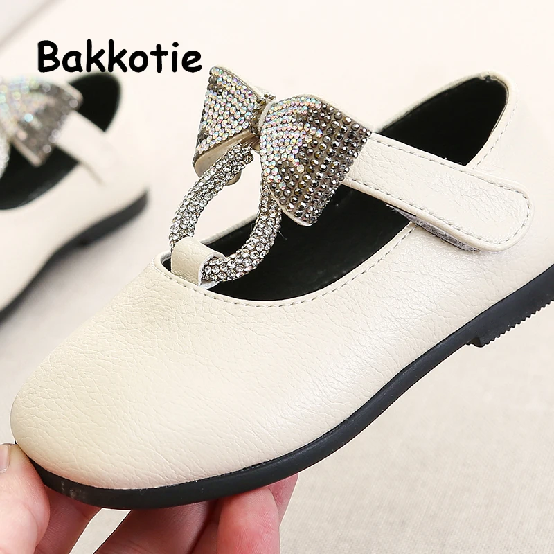 Bakkotie/Весенняя Новинка модная обувь с бантом для маленьких девочек детская