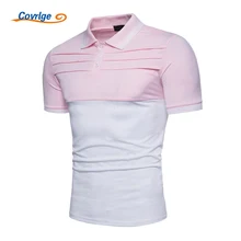 Covrlge, мужская рубашка поло, размера плюс, Мужская рубашка поло с коротким рукавом, летняя мода, пэчворк, Джерси, брендовая одежда, повседневные топы, MTP052
