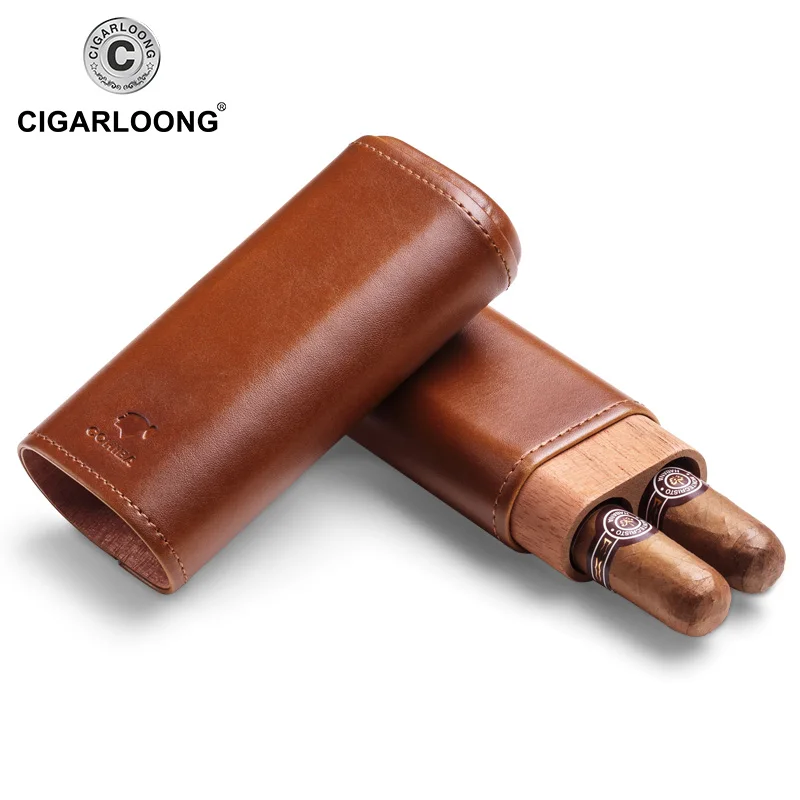 COHIBA чехол для сигар вмещает 2 сигары портативный хьюмидор коробка для путешествий кожаный чехол для сигар CF-1901
