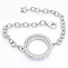 30 мм Круглый Магнитный Плавающий браслет со стразами, регулируемый size18-23cm FB0005