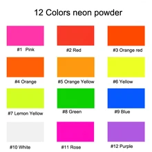50/10 gram Çok Renkli Neon pigment tozu, Floresan Degrade Floresan Etkisi Degrade Pigmentler Tozu. Neon Pigmentler...