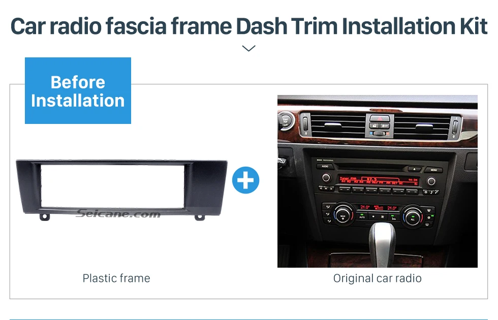 Seicane Top quality 1Din 2007 BMW 3 Car Radio Fascia DVD player Frame Trim Installation Decorated Panel Kit