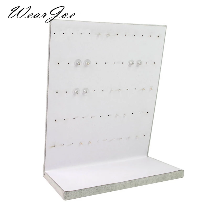  Newest High Capacity 30 Pairs Earring Jewelry Display Velvet Rack Stand Holder Storage Slope Earrin