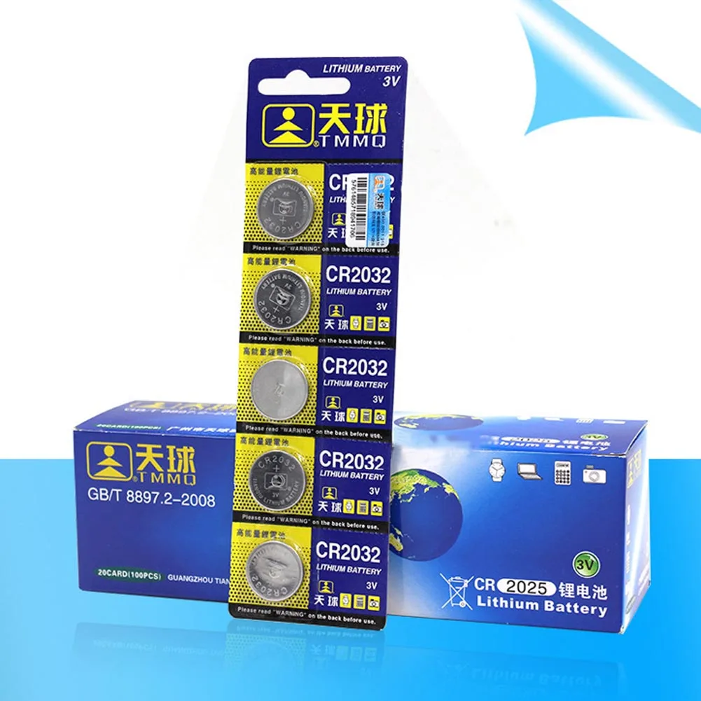 

5PCS/LOT 3V CR2032 2032 Coin Cell Button Wholesale High Capacity Lithium Battery For Toys Remote/Watch