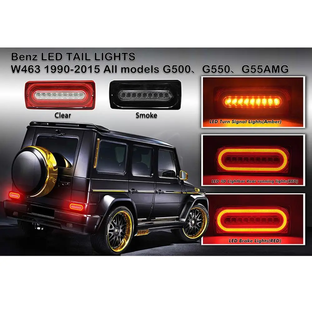  For G-CLASS W463 G500 G55 AMG G550 90-15 LED Tail Brake Turn Signal Light Lamp - 33042248752
