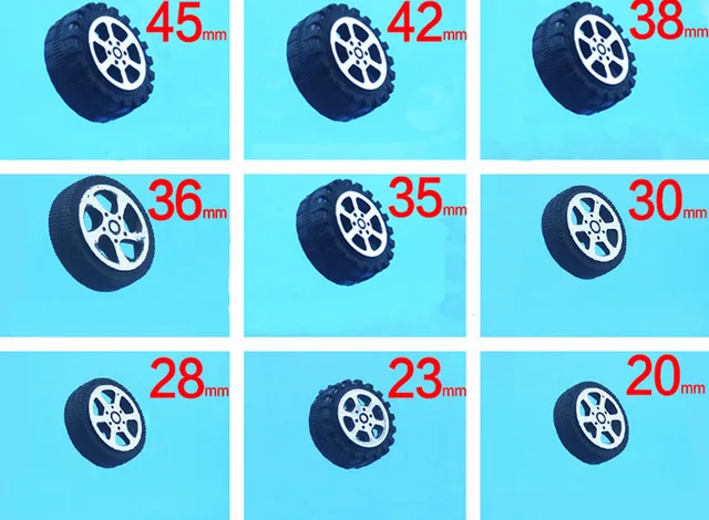Best Offers 40PCS/LOT 2mm Plastic Wheel Multi-size Tires Toy Wheel Diameter 20-45mm Model Spare Parts DIY for RC Four-Wheel Drive Cars