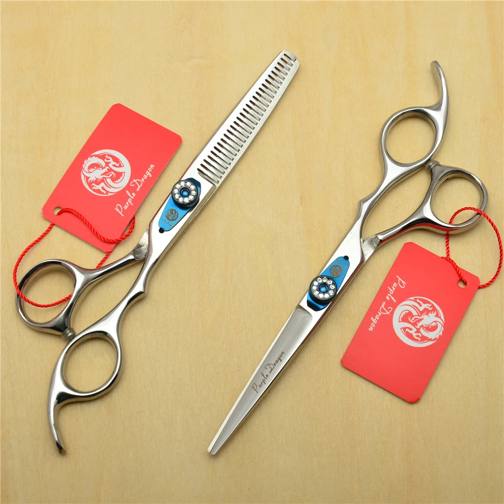 

6.0'' 17.5cm Purple Dragon JP 440C Professional Human Hair Scissors Hairdressing Scissors Cutting Shears Thinning Scissors Z1015