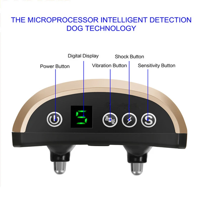 Электронный автоматический тренировочные ошейники для собак ошейник для прекращения лая с светодиодный цифровой Дисплей вибрации зарядки поражения электрическим током ошейники для собак