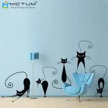 5 teile/satz Mode Niedlichen Katzen Vinyl DIY Wandtattoos Poster Für Wohnzimmer, küche, Dekoration Wandaufkleber