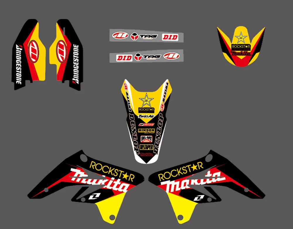 Мотоцикл команда Графический фон наклейка и набор наклеек для Suzuki RMZ250 RM-Z250 RM-Z RMZ 250 2007 2008 2009