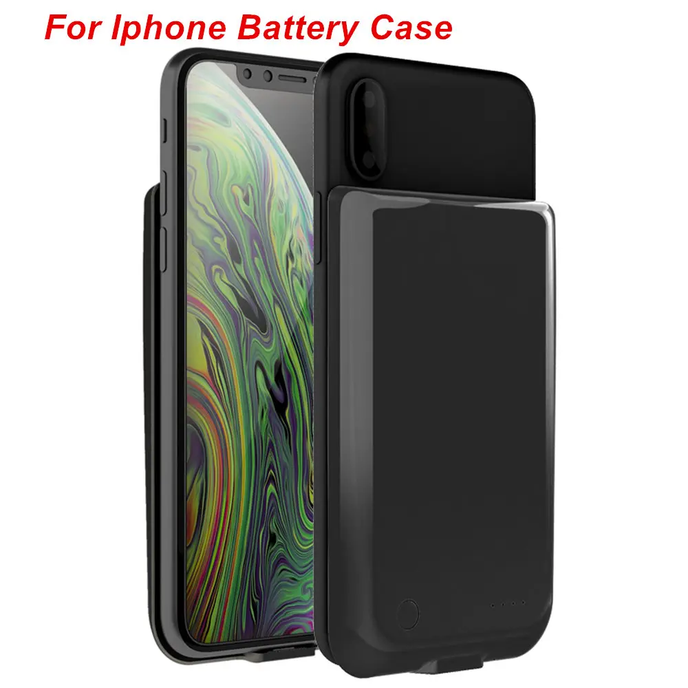

For iphone 5 5S SE 5C 6 7 8 6S X XS XR Max 6 Plus 6s Plus 7 Plus Battery Charger Case 5000Mah Smart Backup Cover Power Bank