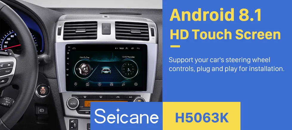 Seicane gps головное устройство 2din Android 8,1 " Автомагнитола для 2009-2013 Toyota AVENSIS HD 1080P сенсорный мультимедийный плеер стерео