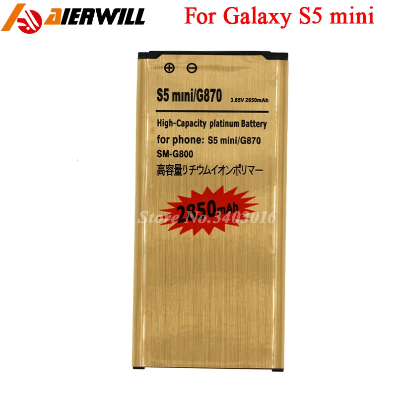 Аккумулятор S5 mini Gold для Samsung galaxy SV Mini G870 SM-G800F SM-G800H аккумулятор | Мобильные телефоны
