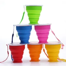 200 mlиз нержавеющей стали модные силиконовые для путешествий Выдвижная складная чашка с шнурком наружные Телескопические Складные стаканы