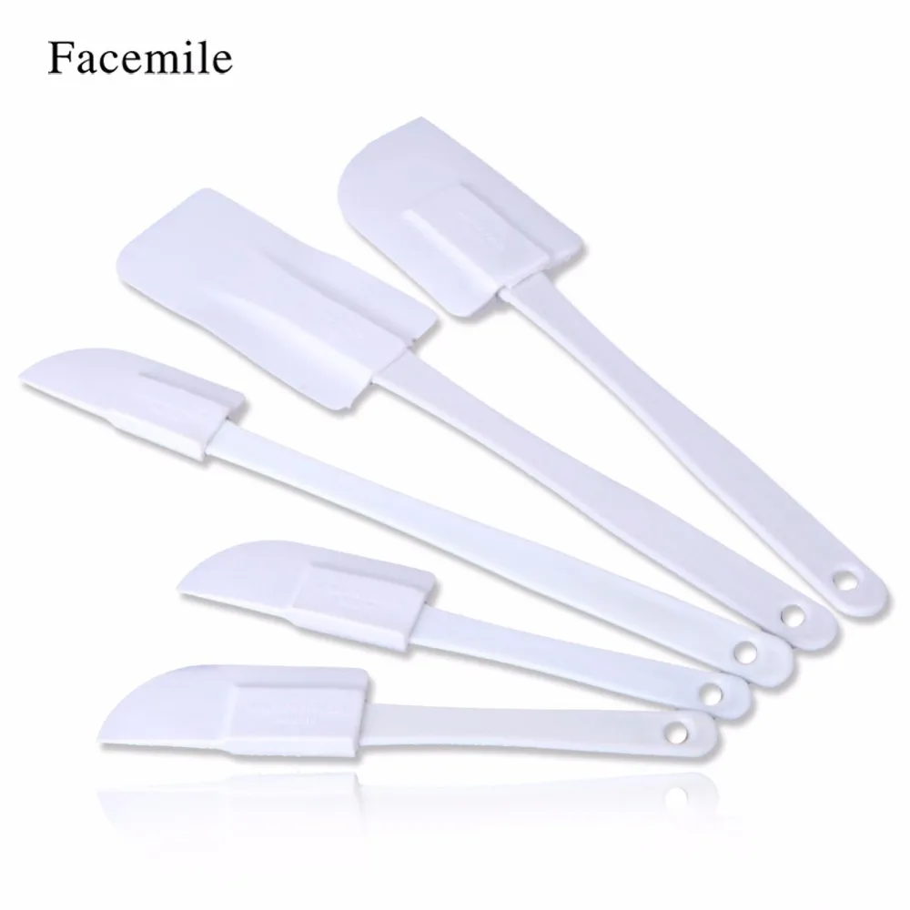  5Pcs Plastic Dough Icing Fondant Scraper Cake Decoration Pastry Tools Plain Smooth Jagged Edge Spat
