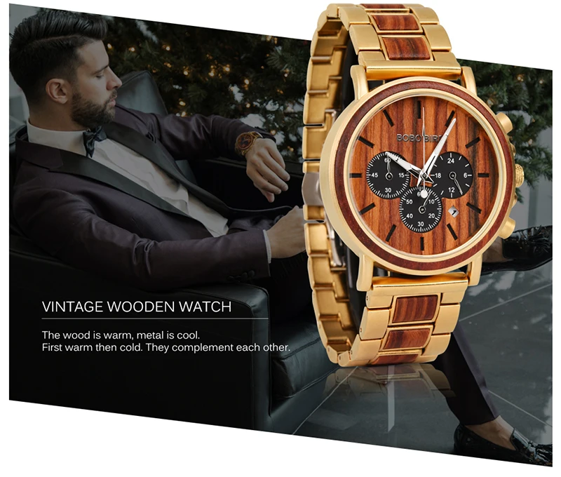 Wooden Watch Relogio Masculino Chronograph Watches