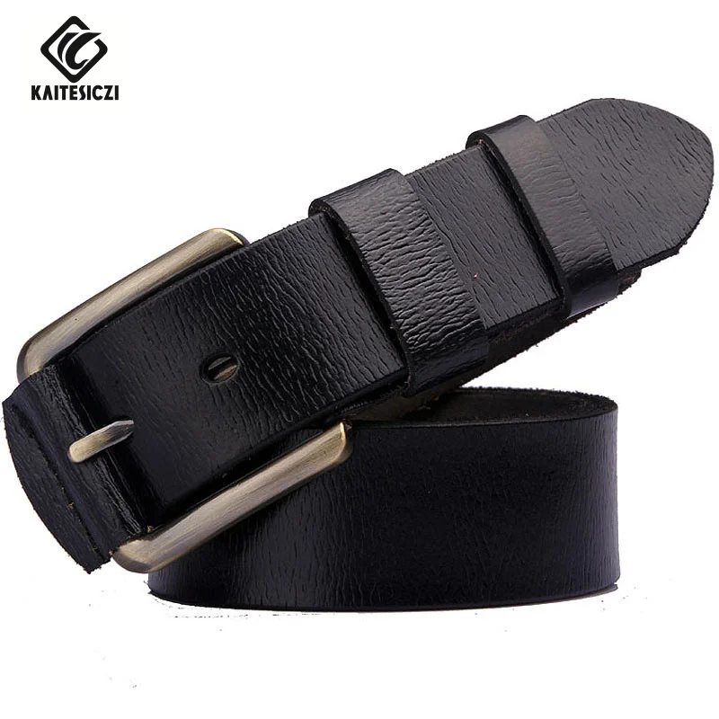 [KAITESICZI] Men's Vintage Buckle Belt men's 100 pure leather belt
