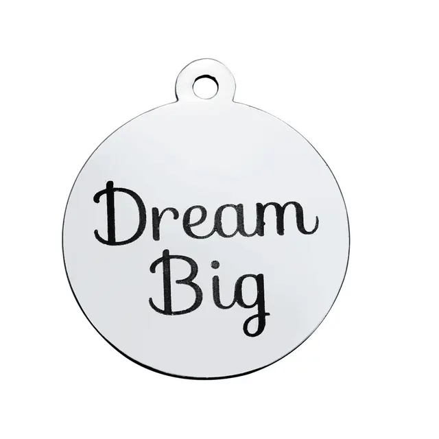 bulk 30pcs stainless steel inspirational quote dream big charms engraved letters