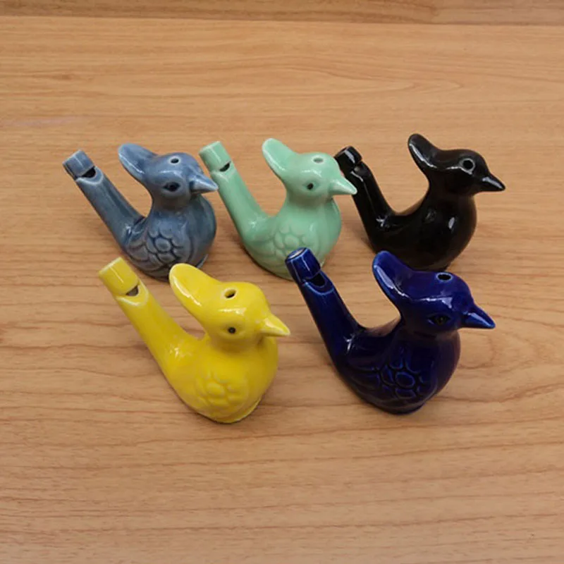 

100pcs Water Bird Whistle Clay Birds Ceramic Glazed Peacock Whistle Birthday Gift Boy Baby Shower Favor Ornament ZA4814