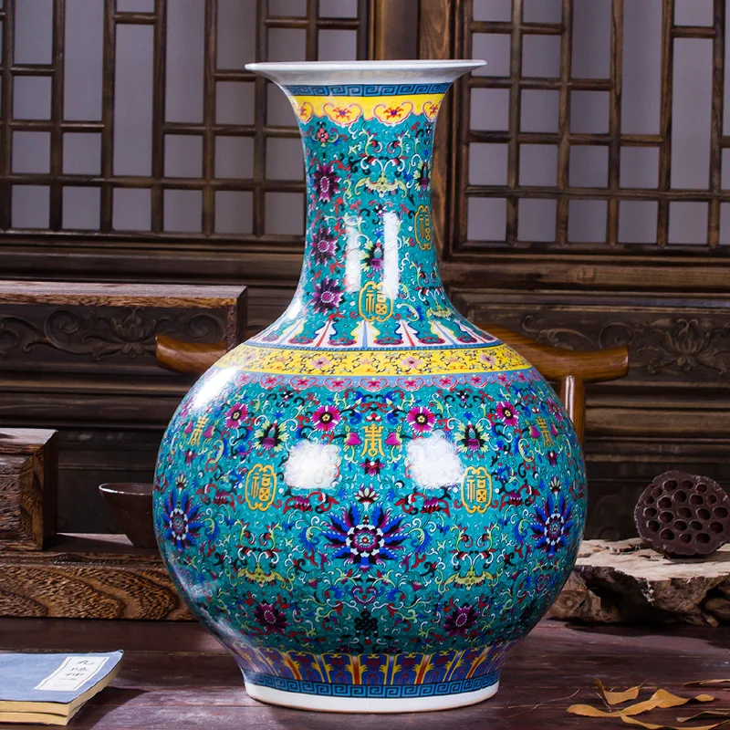 Jingdezhen керамическая ваза для украшения гостиной покрытая эмалью ваза|Вазы| |