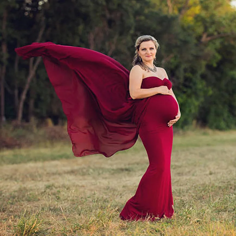 red pregnancy dress