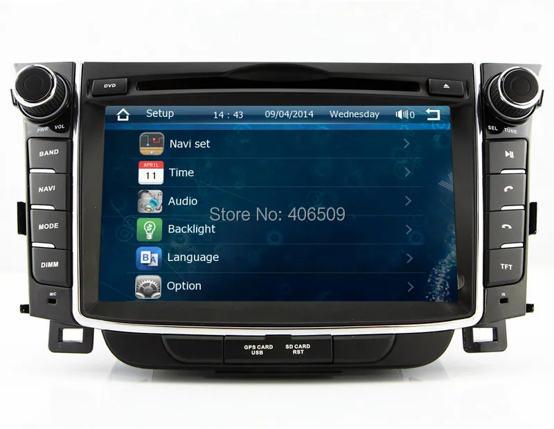 Sale In Dash Car DVD Player GPS Navigation for Hyundai i30 / Elantra GT with Navigator Bluetooth Radio Stereo USB SD AUX Audio 6