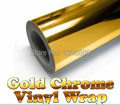 200mmX1520mm Chrome Golden Gold font b Mirror b font Vinyl with Bubble Free Air Release DIY