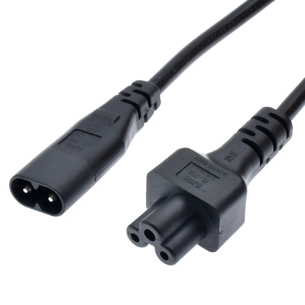 High Quality C5-C8 Extension Cord,IEC 320 C5 Female to C8 Male Adapter, IEC C8 to C5 Adapter Short Cable About 30CM,1ft,1 pcs*