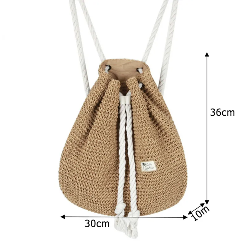 Женская сумка через плечо, модный рюкзак, тканый для девочек, Mochila, рюкзак для путешествий, пляжные сумки, Женский соломенный рюкзак, соломенная сумка