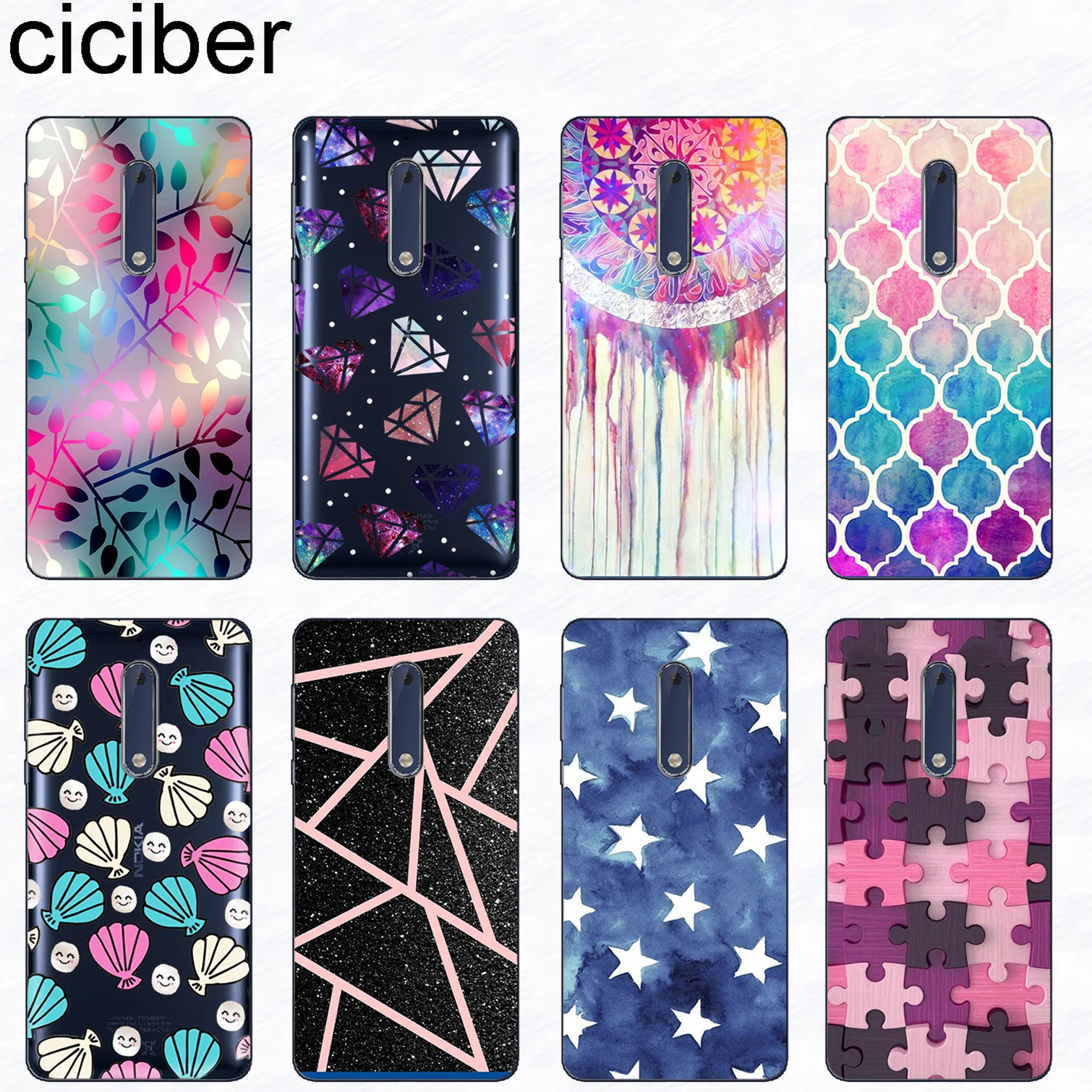 

ciciber Colorful Pattern For Nokia 8 8.1 7 7.1 6 6.1 5 5.1 3 3.1 2 2.1 1 Plus Soft TPU Phone Cases For Nokia X7 X6 X5 X3 Fundas