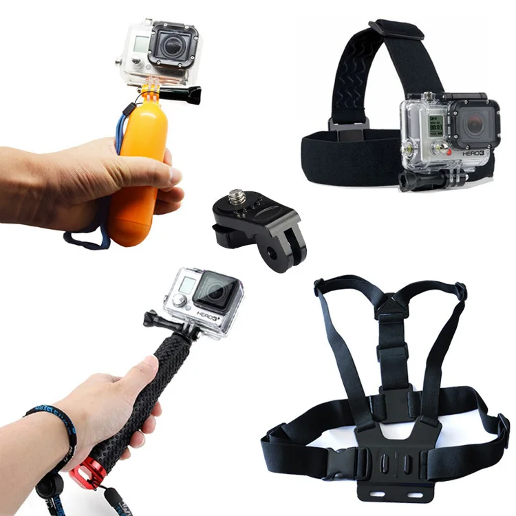 Gopro Аксессуары Грудь Пояс Для Монопод Штатив Поплавок Hero 4 3 + 2 SJ4000 sj6000 Xiaomi yi Камеры