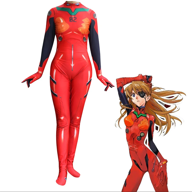 New Anime Neon Genesis Evangelion Asuka Langley Soryu Cosplay Costumes 