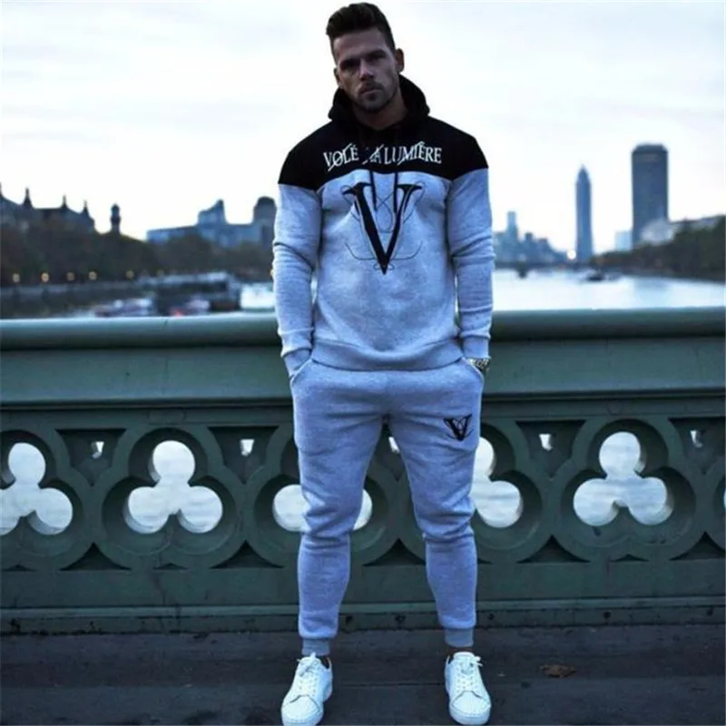 Autumn Men Set 2018 Casual Sportswear Hoodies+Pants Set Male Tracksuit Outdoors Sport Suit Men's Gyms Set Suit Autumn Men Set 2018 Casual Sportswear Hoodies+Pants Set Male Tracksuit Outdoors Sport Suit Men's Gyms Set Suit