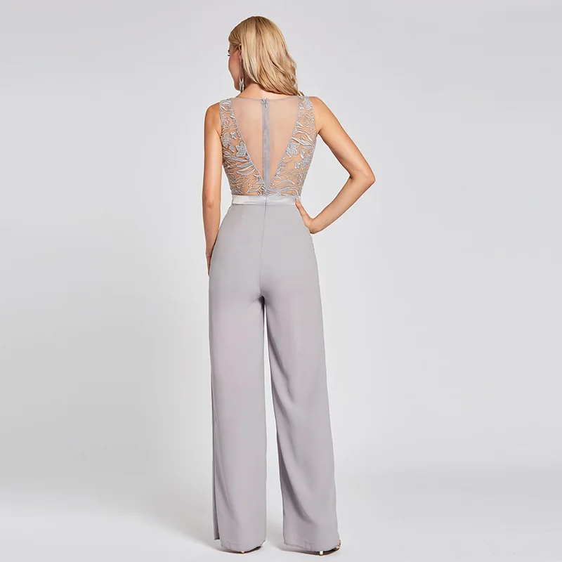 silver lace jumpsuit