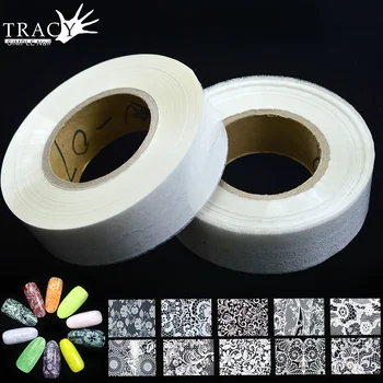 

500m Wholesale Nail Art Transfer Foils Sexy White Lace Flower Nail Art Tips Decoration Beauty Manicure Nail Supplies TRLM01-10